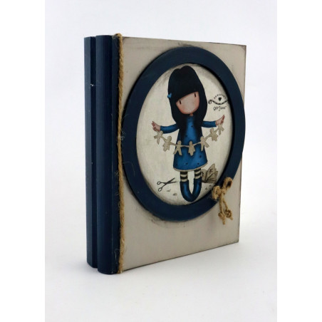 Drewniana książka dekoracyjna – vintage styl, schowek na drobiazgi