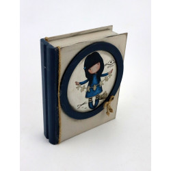 Drewniana książka dekoracyjna – vintage styl, schowek na drobiazgi