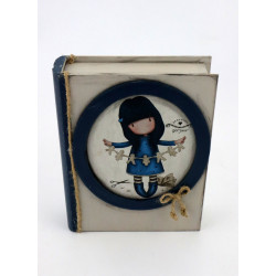 Drewniana książka dekoracyjna – vintage styl, schowek na drobiazgi