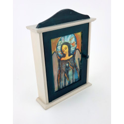 Romantyczna szafka na klucze z aniołem – piękny prezent, dekoracja