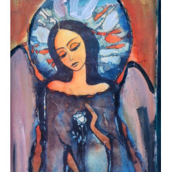 Romantyczna szafka na klucze z aniołem – piękny prezent, dekoracja