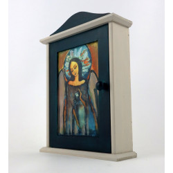 Romantyczna szafka na klucze z aniołem – piękny prezent, dekoracja