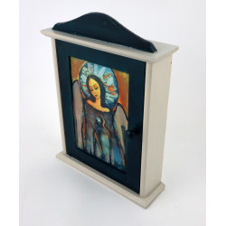 Romantyczna szafka na klucze z aniołem – piękny prezent, dekoracja