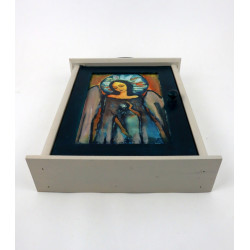 Romantyczna szafka na klucze z aniołem – piękny prezent, dekoracja