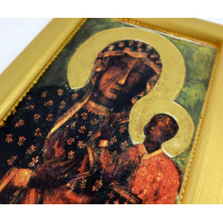 Obrazek Matki Boskiej Częstochowskiej na drewnie – Piękne rękodzieło