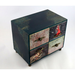 Artystyczna komoda z 4 szufladami – flamenco, zmysłowość i ornament