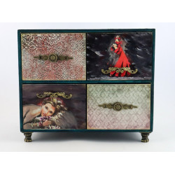 Artystyczna komoda z 4 szufladami – flamenco, zmysłowość i ornament