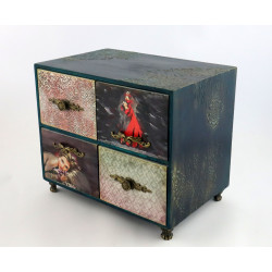 Artystyczna komoda z 4 szufladami – flamenco, zmysłowość i ornament