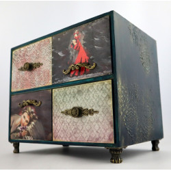 Artystyczna komoda z 4 szufladami – flamenco, zmysłowość i ornament