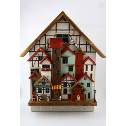 Ręcznie robiony wieszak na klucze – domek bawarski XXL, unikat