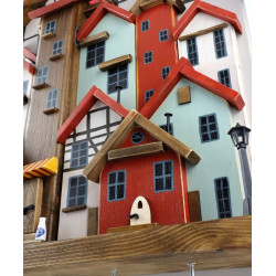 Ręcznie robiony wieszak na klucze – domek bawarski XXL, unikat