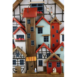 Ręcznie robiony wieszak na klucze – domek bawarski XXL, unikat