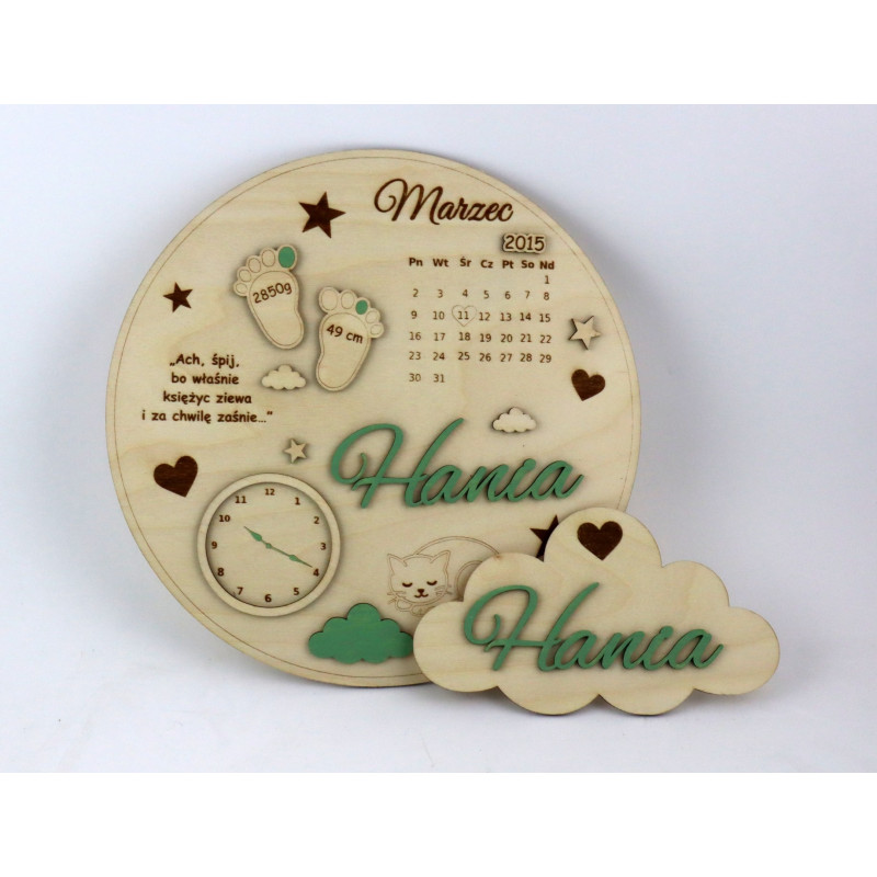 Personalizowana metryczka narodzin dziecka + tabliczka na drzwi