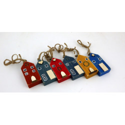 Unikatowe drewniane zawieszki domki – zestaw 6 sztuk handmade piękna