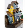 Mały drewniany wieszak z domkami – unikat handmade unikat