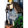Mały drewniany wieszak z domkami – unikat handmade unikat
