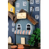 Mały drewniany wieszak z domkami – unikat handmade unikat