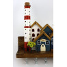 Drewniany wieszak z latarnią morską – rękodzieło unikat, handmade