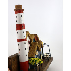 Drewniany wieszak z latarnią morską – rękodzieło unikat, handmade