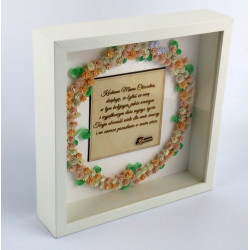 Ramka z kwiatami quilling podziękowanie dla Mamy Chrzestnej