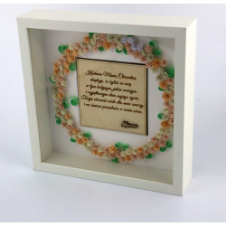 Ramka z kwiatami quilling podziękowanie dla Mamy Chrzestnej