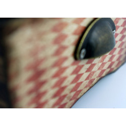 Drewniana skrzynia mała retro Drewniana szkatułka Azulejos 19x14x9 cm