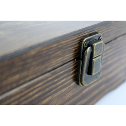 Drewniana skrzynia mała retro Drewniana szkatułka Azulejos 19x14x9 cm