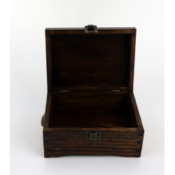 Drewniana skrzynia mała retro Drewniana szkatułka Azulejos 19x14x9 cm