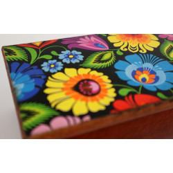 Drewniana szkatułka łowicka  folk Tradycja i Elegancja w Twoim Domu