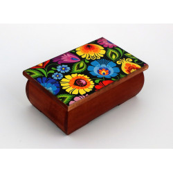 Drewniana szkatułka łowicka  folk Tradycja i Elegancja w Twoim Domu