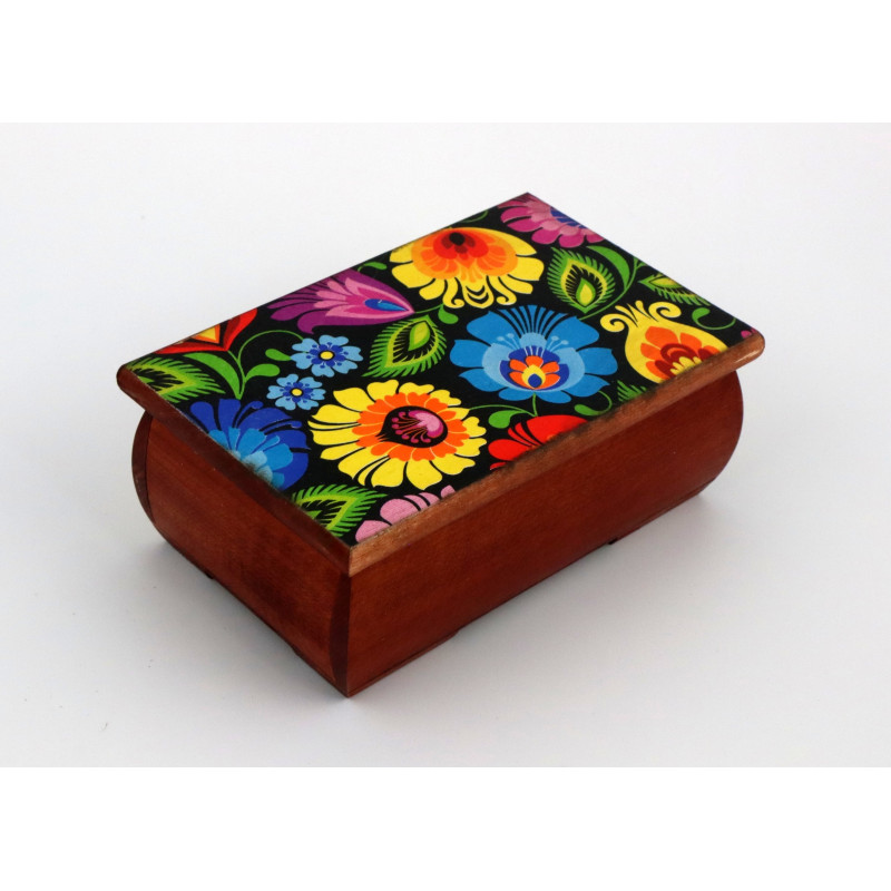 Drewniana szkatułka łowicka  folk Tradycja i Elegancja w Twoim Domu