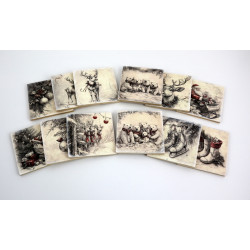 Świąteczna podkładka 9x9 cm pod kubek lub świeczkę różne wzory