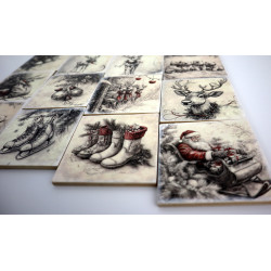 Świąteczna podkładka 9x9 cm pod kubek lub świeczkę różne wzory