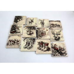 Świąteczna podkładka 9x9 cm pod kubek lub świeczkę różne wzory