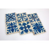 Drewniane podkładki pod kubki zestaw 6 szt  Azulejos 9x9 cm niebieskie
