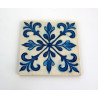 Drewniane podkładki pod kubki zestaw 6 szt  Azulejos 9x9 cm niebieskie