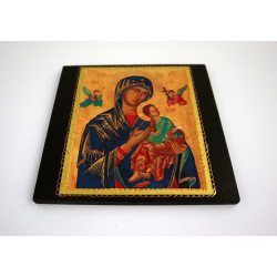 Ikona Matki Boskiej Nieustającej Pomocy na desce 20x20 cm
