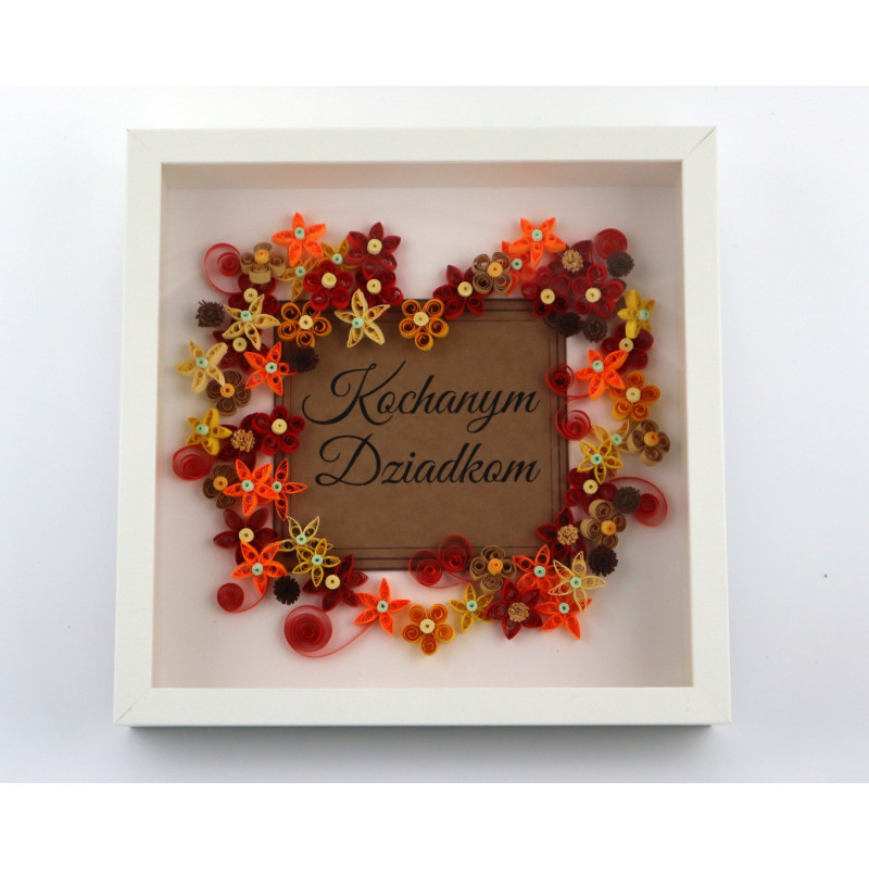 Ramka „Kochanym Dziadkom” – prezent handmade quilling
