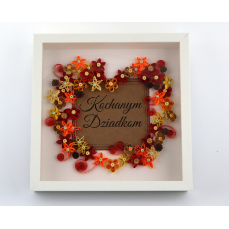 Ramka „Kochanym Dziadkom” – prezent handmade quilling