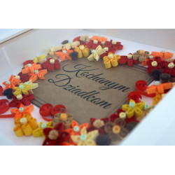 Ramka „Kochanym Dziadkom” – prezent handmade quilling