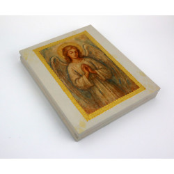 Skrzynka z Aniołem personalizowana na Chrzest Komunię  bierzmowanie