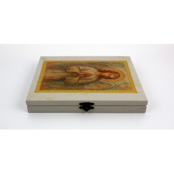 Skrzynka z Aniołem personalizowana na Chrzest Komunię  bierzmowanie