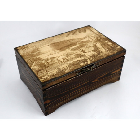 Skrzynka Arka Noego 20×30 – rycina wg Emmerich, orzech ciemny