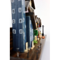 Skandynawskie drewniane miasteczko – wieszak z domkami handmade