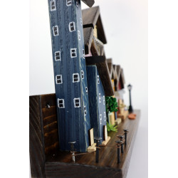 Skandynawskie drewniane miasteczko – wieszak z domkami handmade