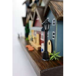 Skandynawskie drewniane miasteczko – wieszak z domkami handmade