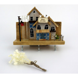 Premium domek na klucze z wazonikiem i azulejos – dekoracja ścienna