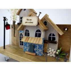 Premium domek na klucze z wazonikiem i azulejos – dekoracja ścienna
