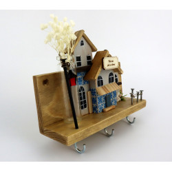 Premium domek na klucze z wazonikiem i azulejos – dekoracja ścienna