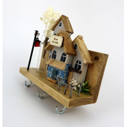 Premium domek na klucze z wazonikiem i azulejos – dekoracja ścienna